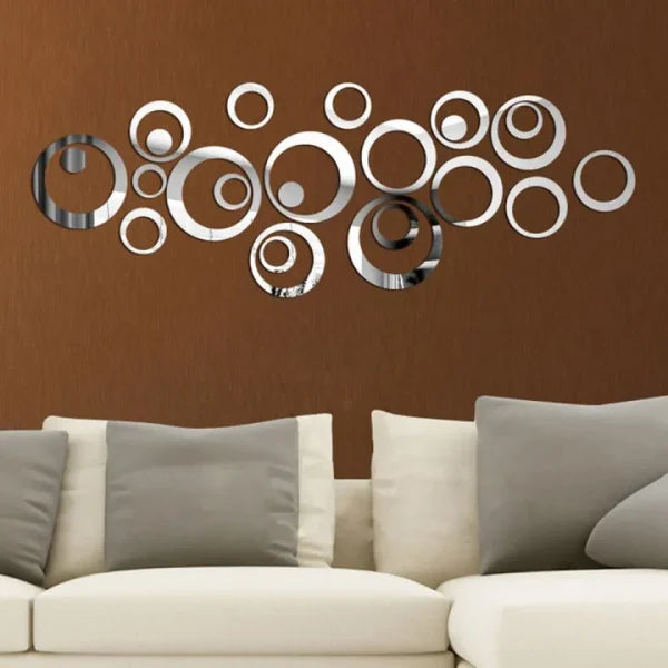 3D Acrylic Mirror Wall Decor – 24-Piece DIY Stickers for Modern Home & Interior Design