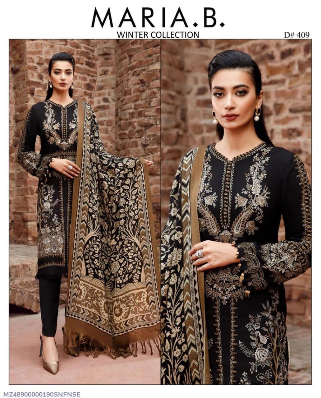 3 Pcs Women's Unstitched Embroidered Suit